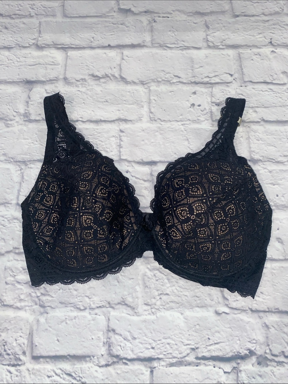 Intimissimi Elena Lace Balconette Bra Black Size 36DD NWT